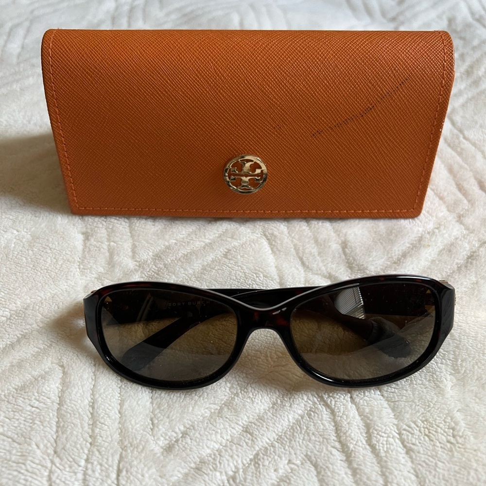 Tory Burch Black Sunglasses with Orange Case